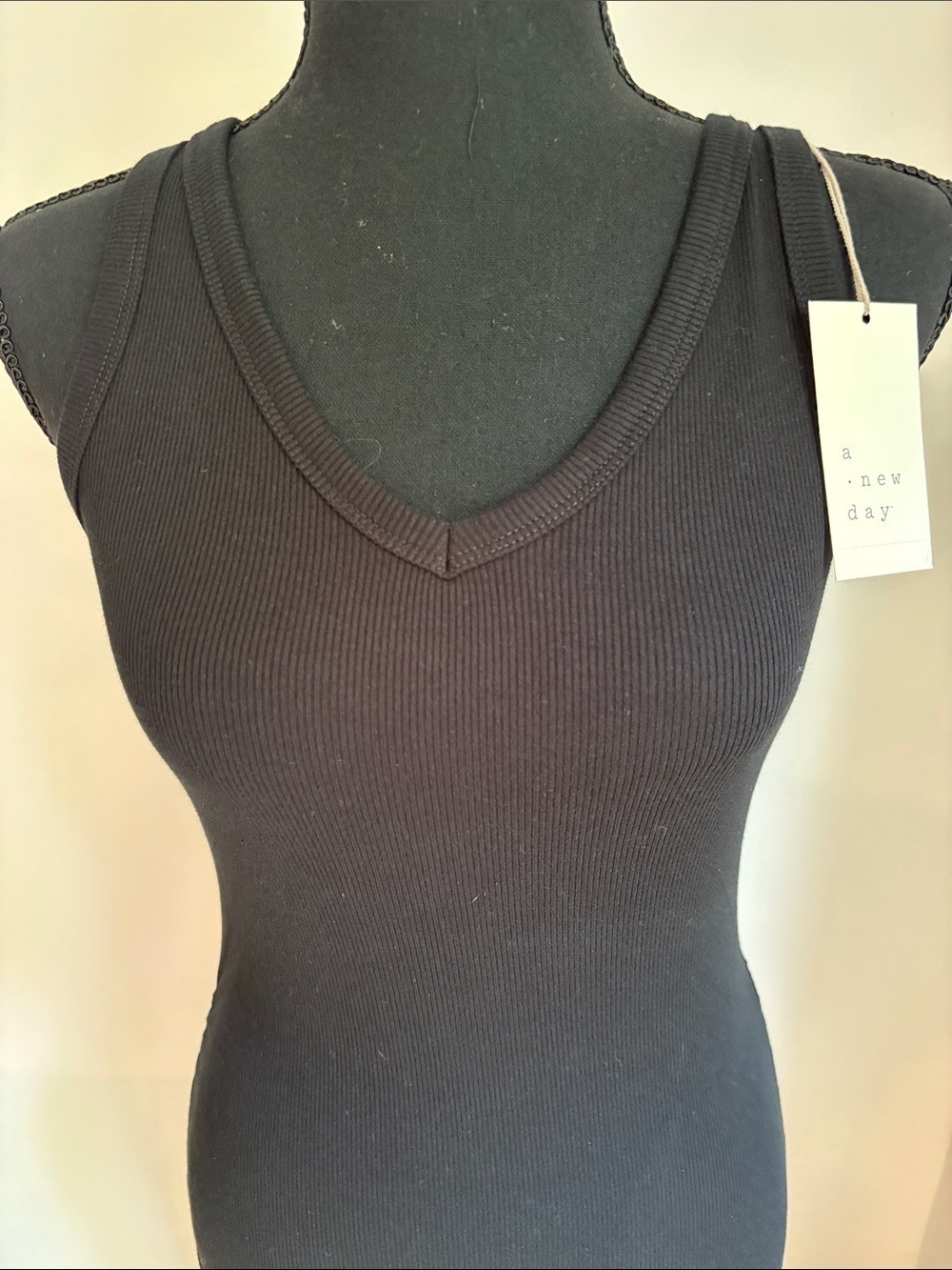 NEW A NEW DAY bodycon tank racerback dress. Side ruching size XS BLACK - Picture 4 of 5